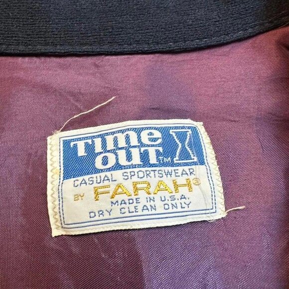 Vintage timeout navy blue shirt or‎ shacket by Farah size large - Picture 2 of 3